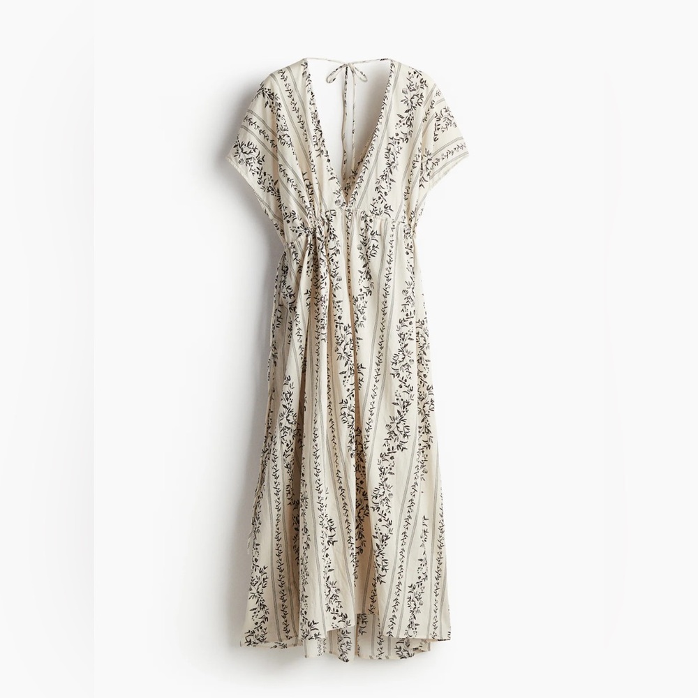H&M Black and Cream Cotton oversized maxi dress size M-L